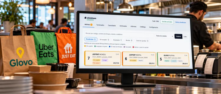 Clicktom Orders para gestionar pedidos de delivery desde el restaurante.